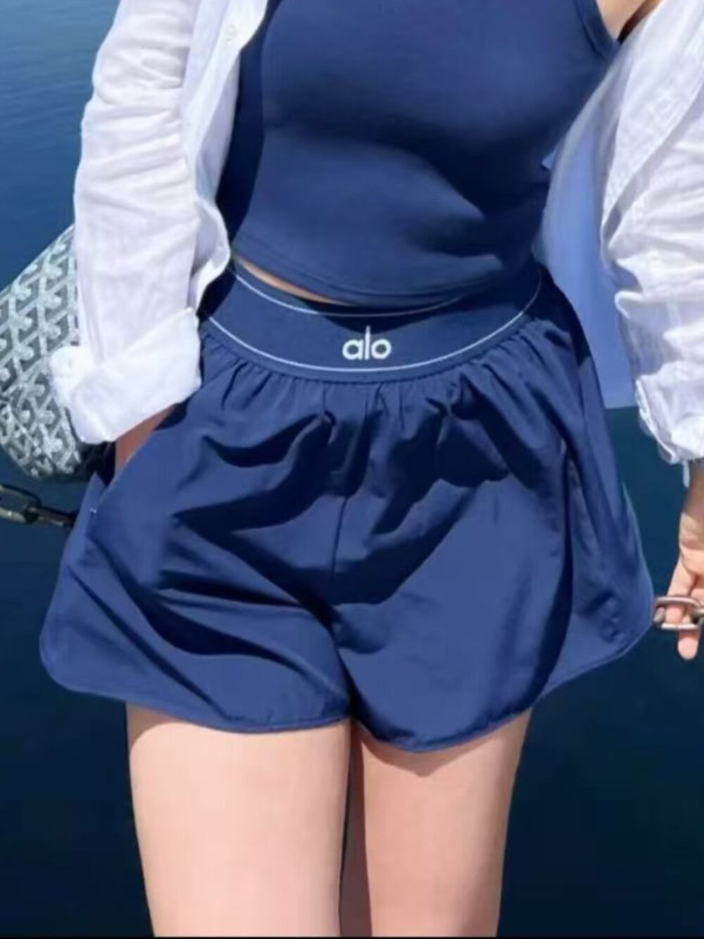 Alo Yoga💙Match Point Short Navy Blue Women’s Athletic Shorts